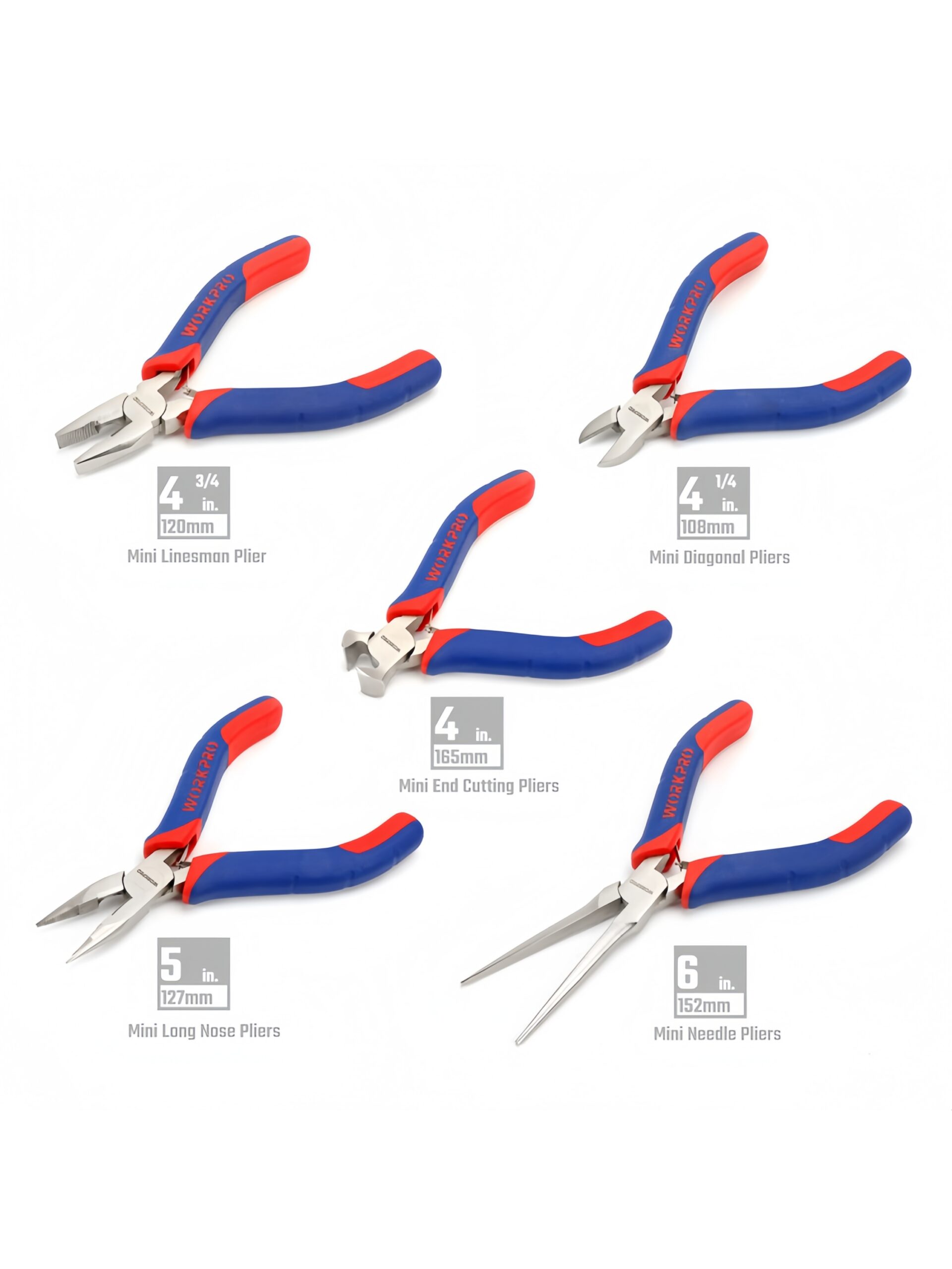 WORKPRO 5PC MINI PLIERS SET