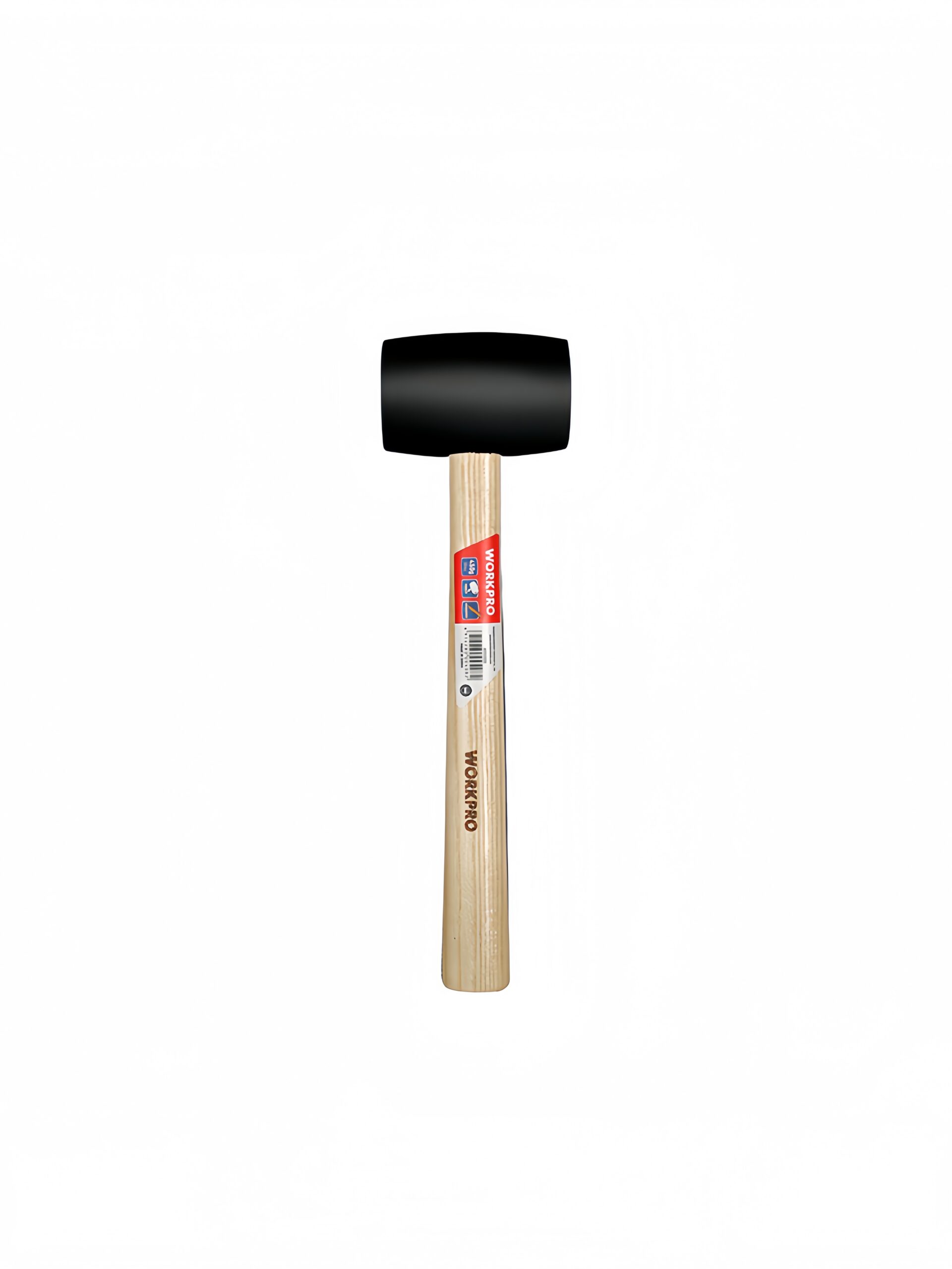 WORKPRO 450g (16OZ) RUBBER MALLET WITH WOOD HANDLE(BLACK)