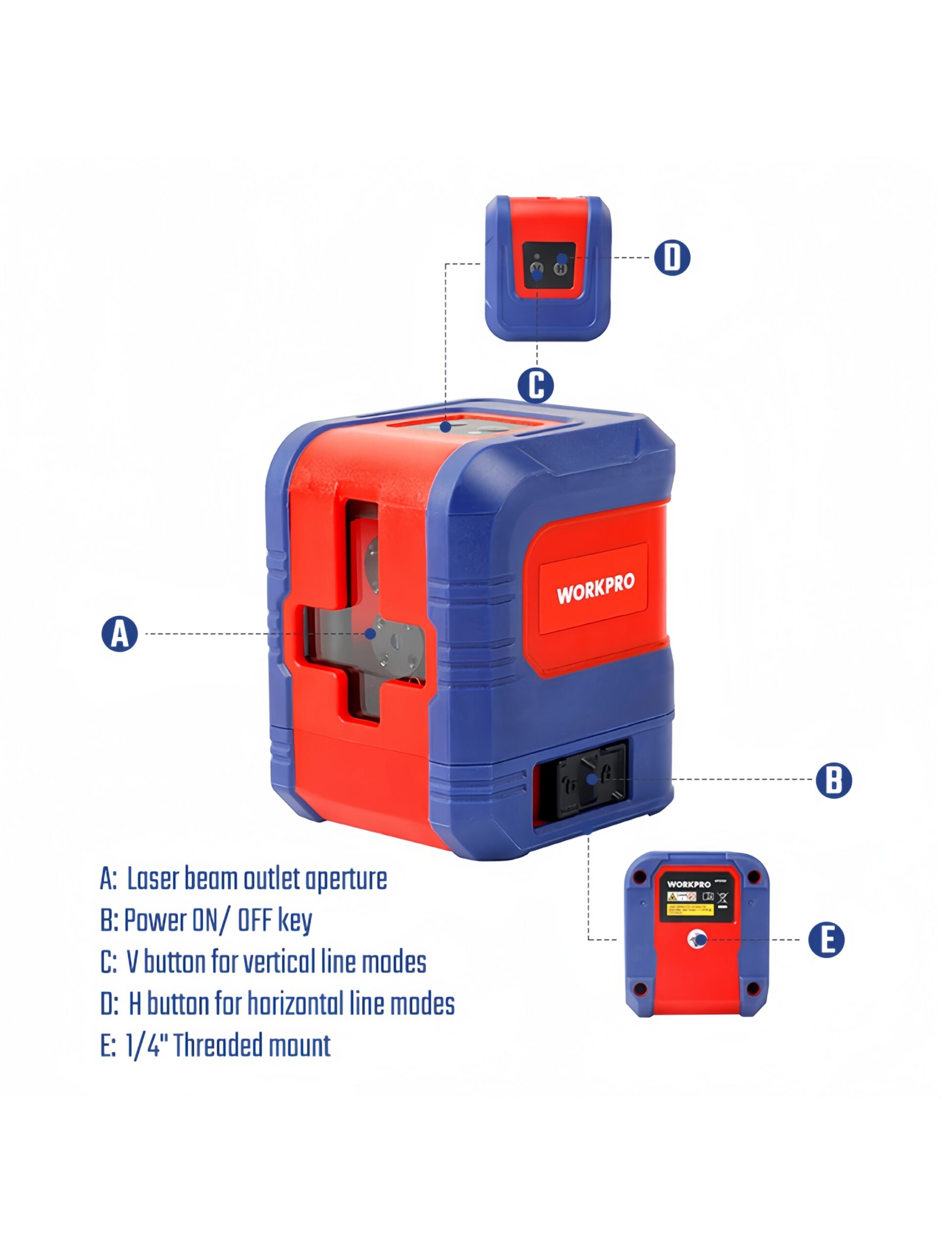 WORKPRO Self-leveling cross-line laser level (Green)