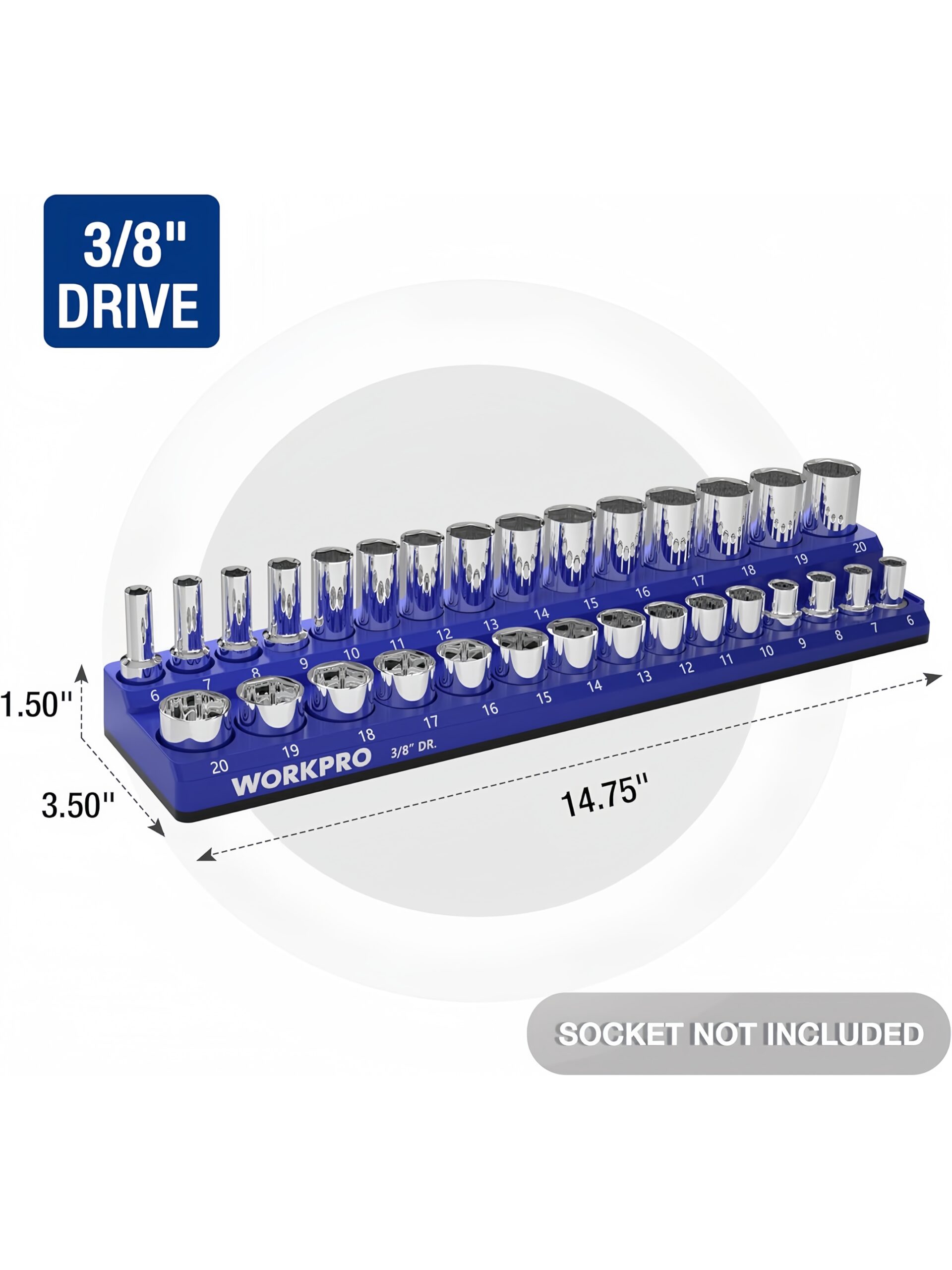 WORKPRO 3/8“DR MAGNETIC SOCKETS ORGANIZER
