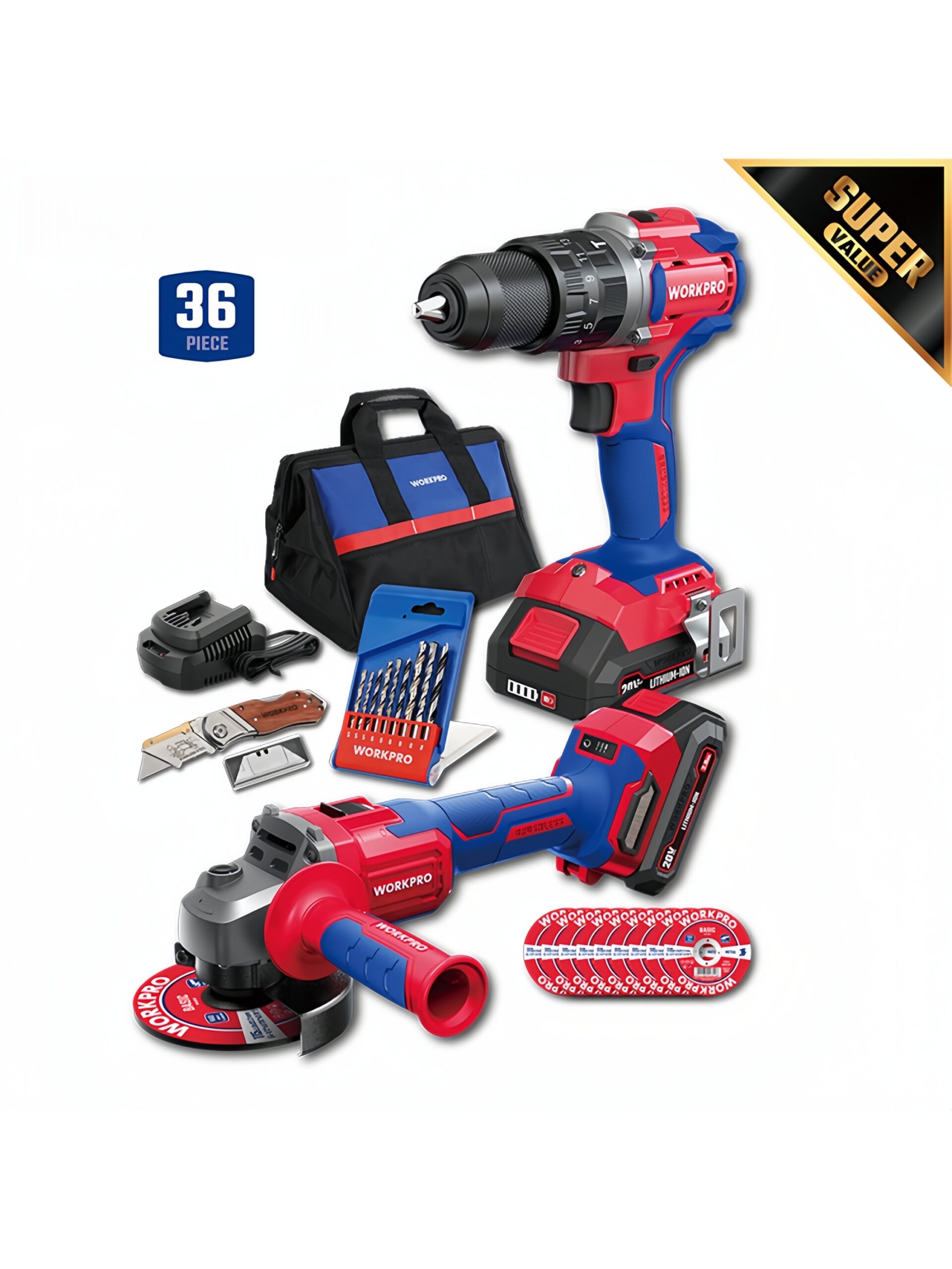 WORKPRO 36PC TOOL SET